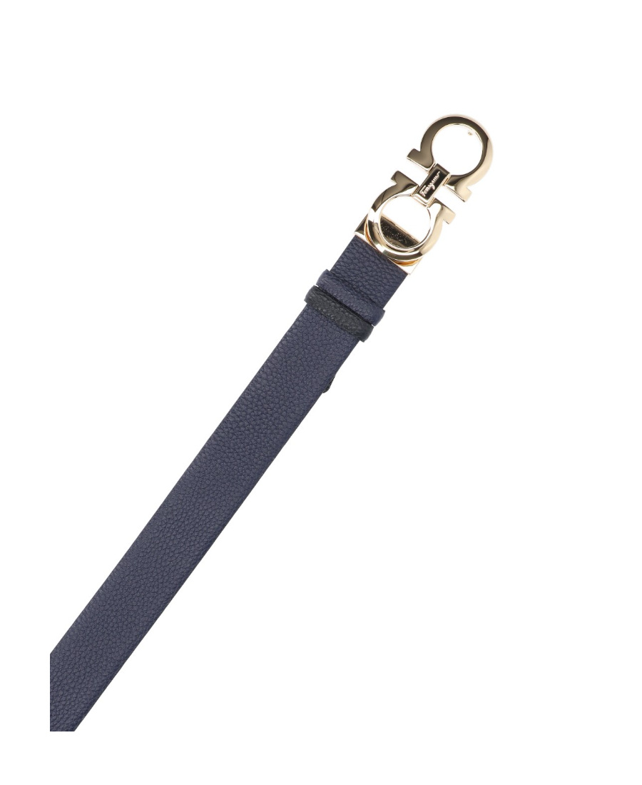 Ferragamo Leather Reversible Belt In Black