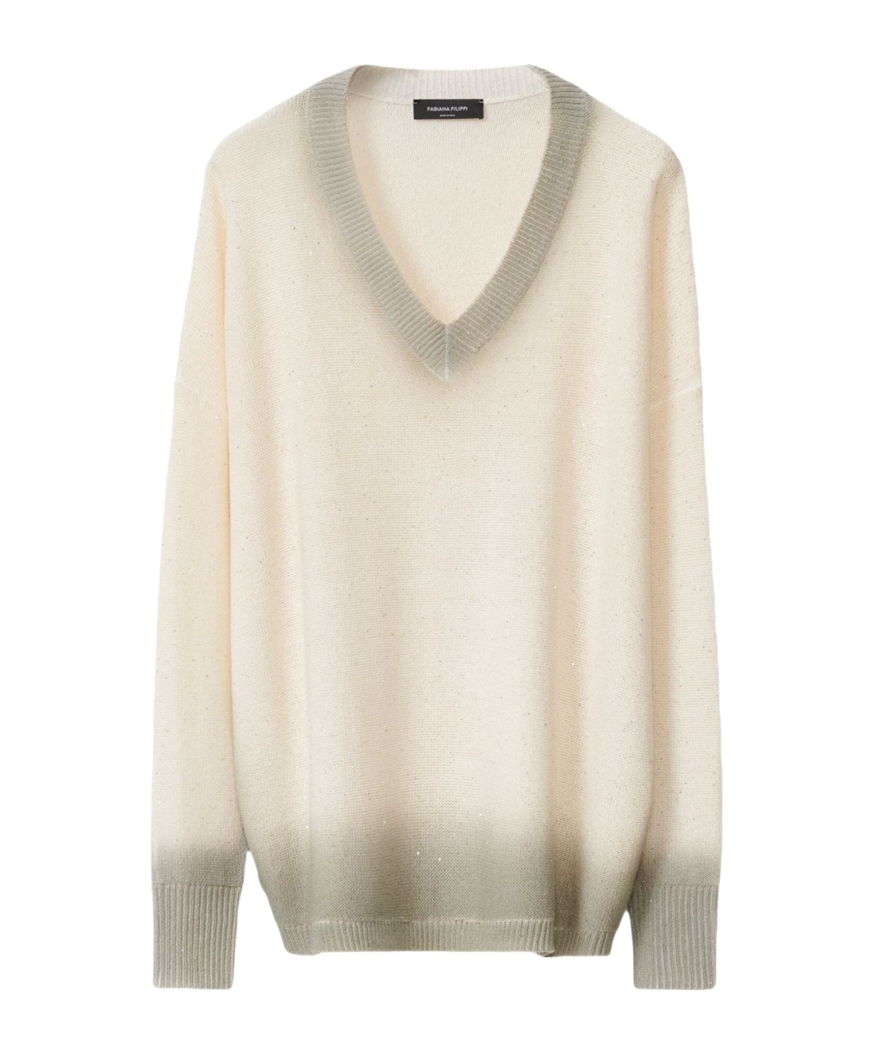 Fabiana Filippi Cotton And Linen Jersey With Sequins In Nude