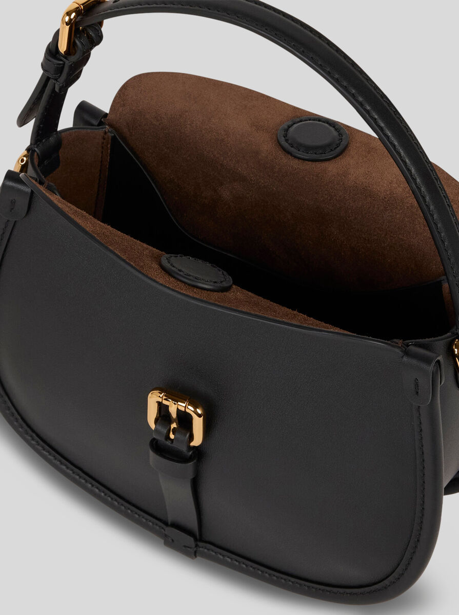 Etro Small Leather Pony Bag In Black