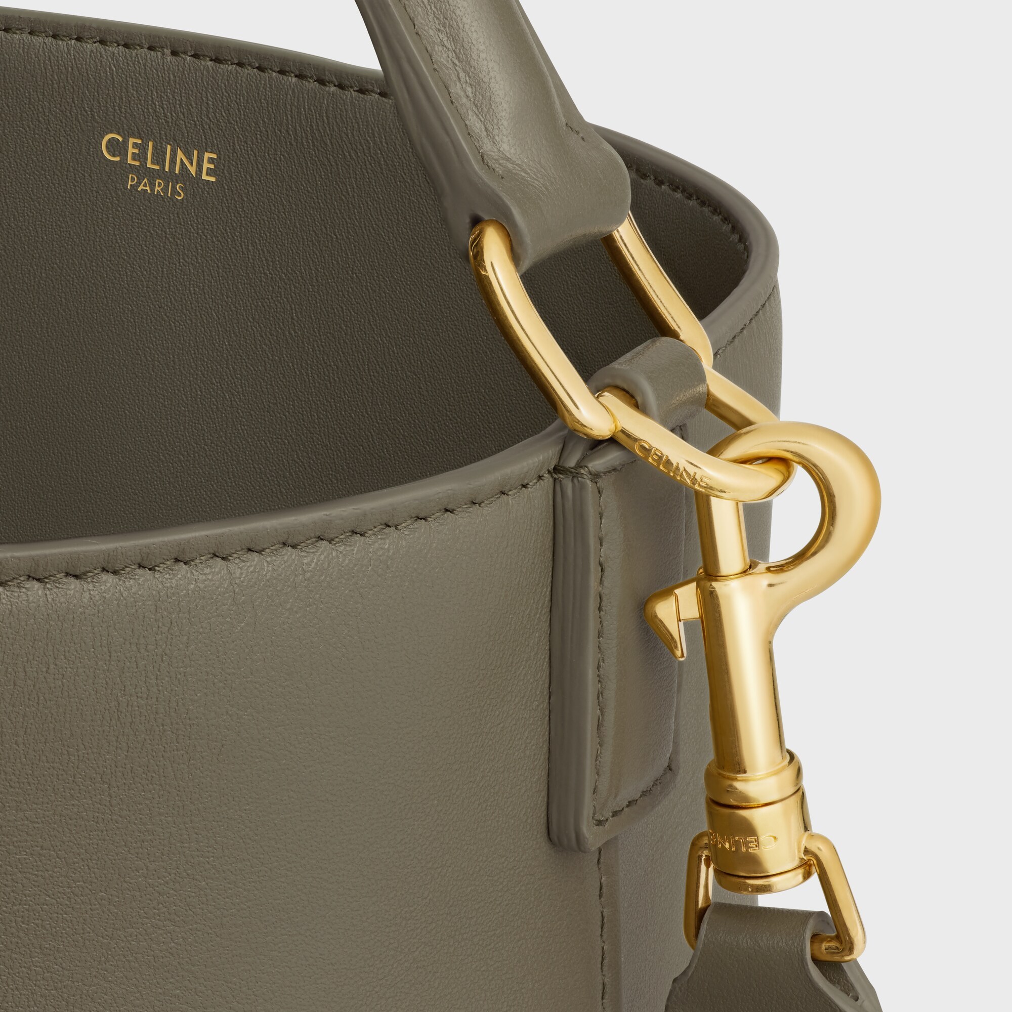 Celine Medium Louise Bucket Bag In Green