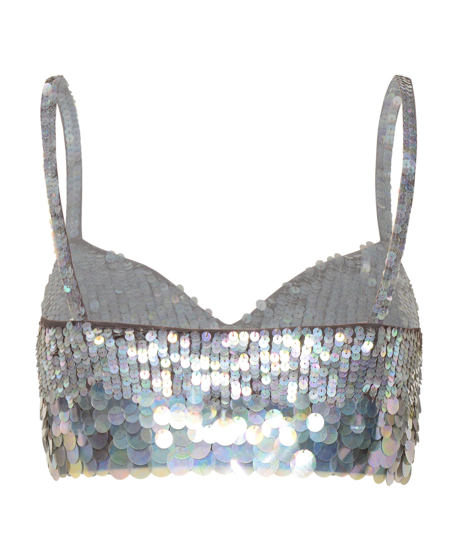 P.A.R.O.S.H IRIDESCENT SEQUIN CROPPED TOP 