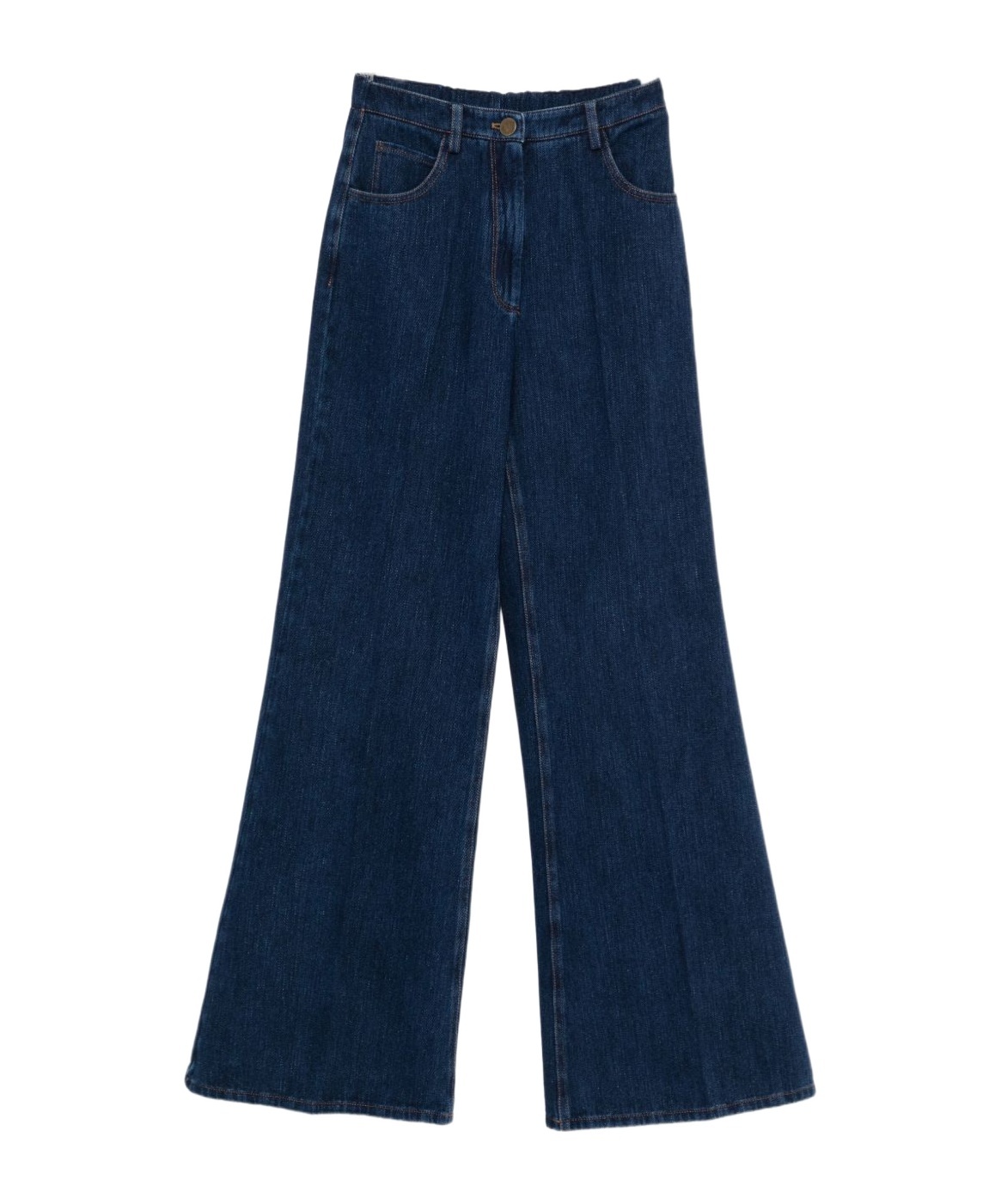 Forte Forte Wide-leg Denim Trousers Featuring Pockets In Blue