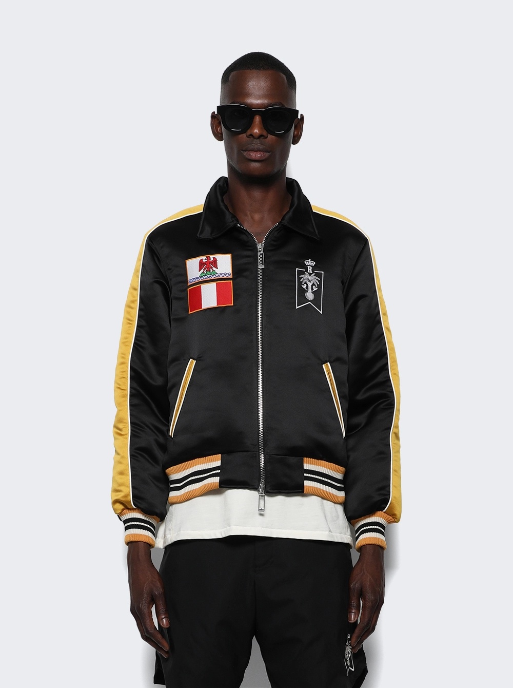 Rhude Le Soleil Baseball Jacket In Black