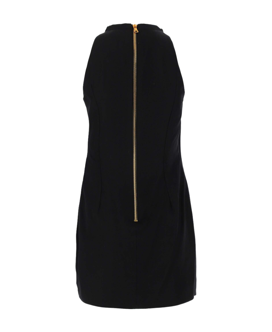 Balmain Halterneck Draped Mini Dress In Black