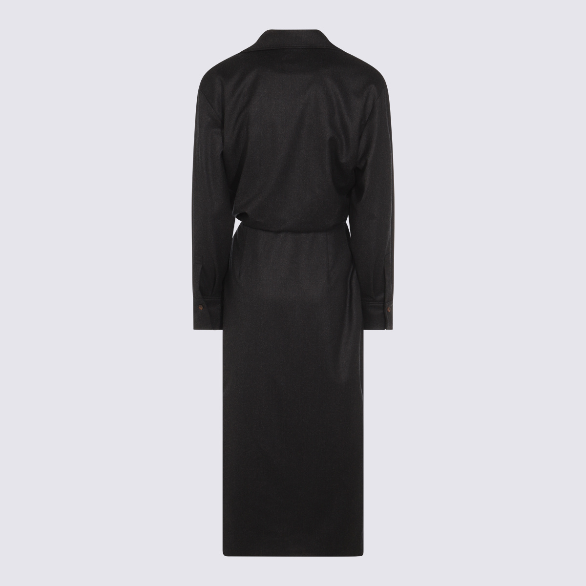 Brunello Cucinelli Wrap-effect Midi Shirt Dress In Black