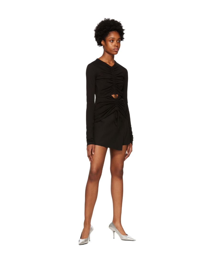 Msgm Rope Hollowed-out Long-sleeved T-shirt In Black