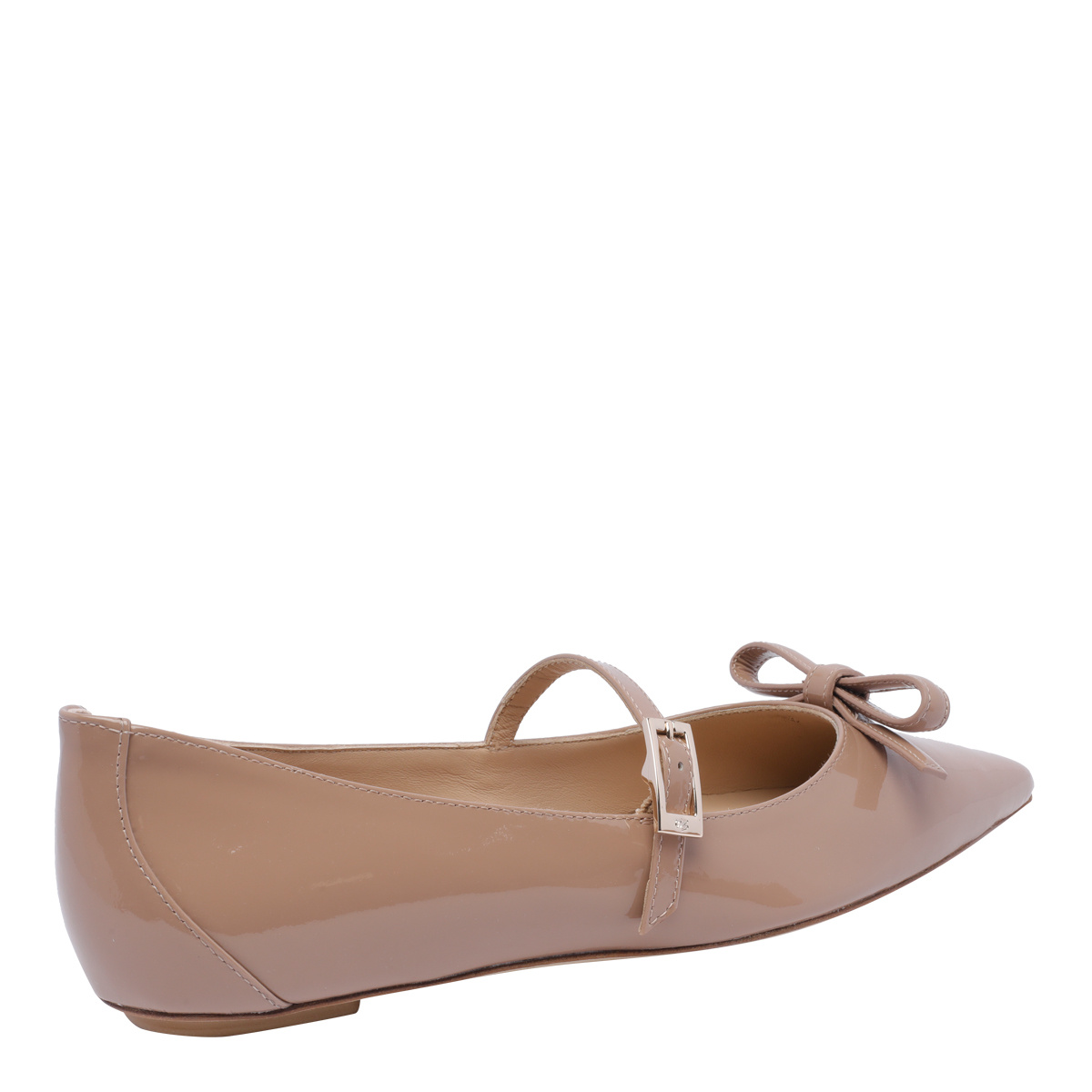 Shop Stuart Weitzman Pointed Ballet Shoes In Nude