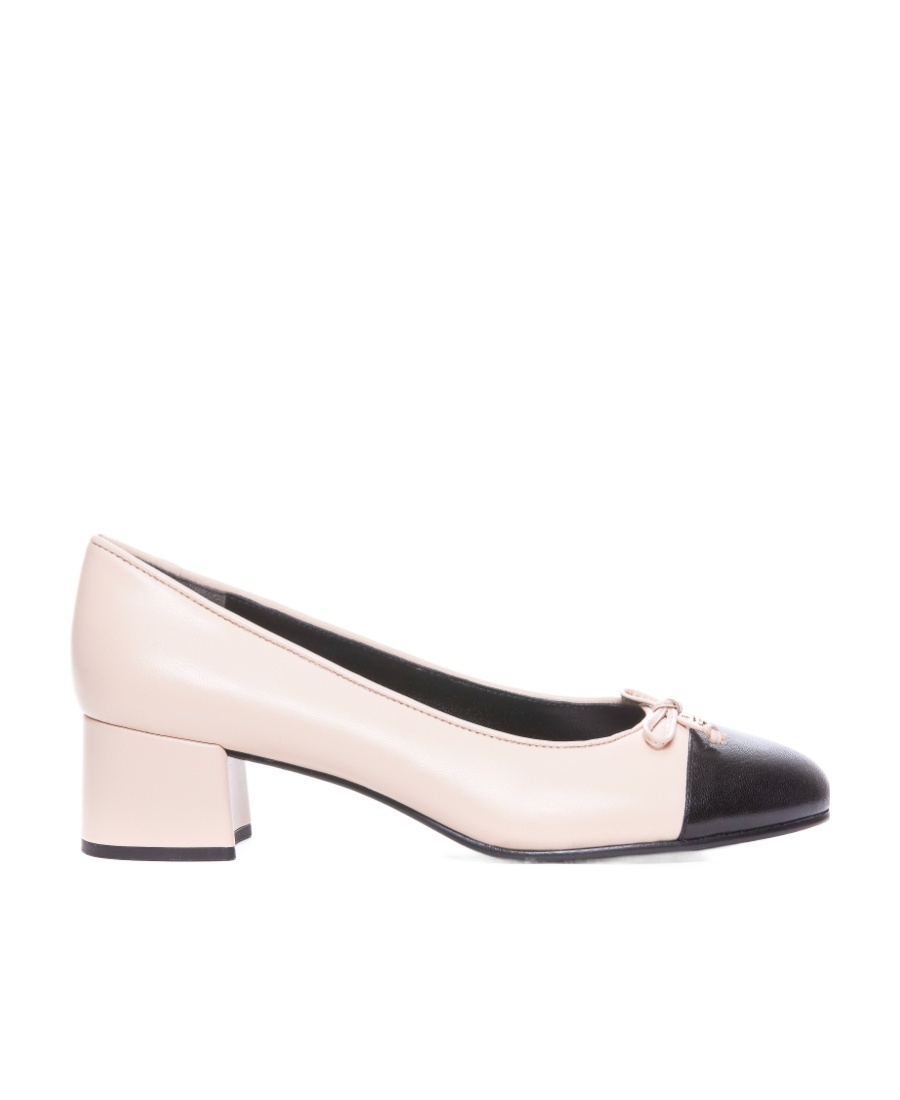 Shop Tory Burch Cap-toe 45mm Leather Pumps In Multicolor