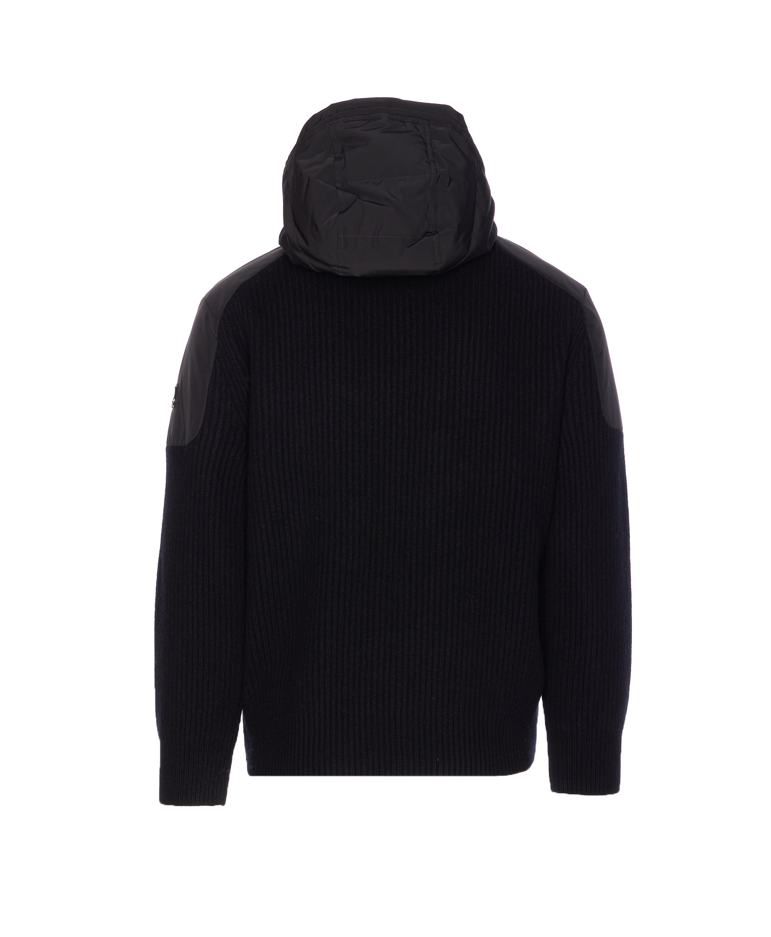 Moose Knuckles Hooded Jacket With Ribbed Texture And Zip Pockets In Black
