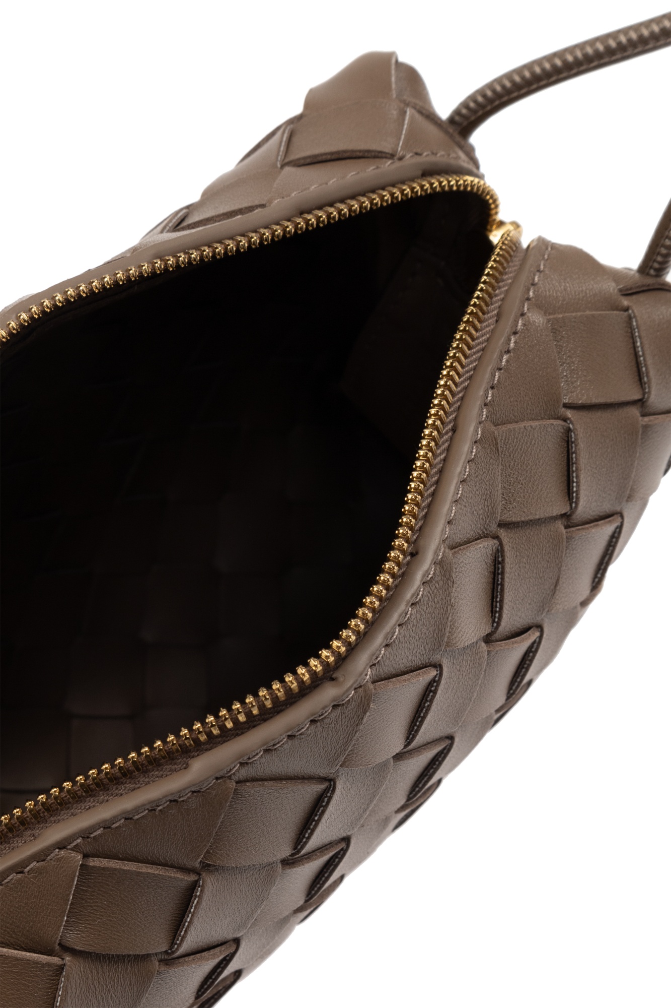 Bottega Veneta Mini Loop Leather Camera Bag In Brown