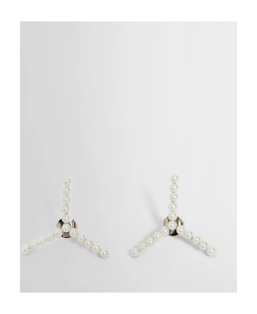 Y/project Mini Y Faux Pearl-embellished Earrings In White