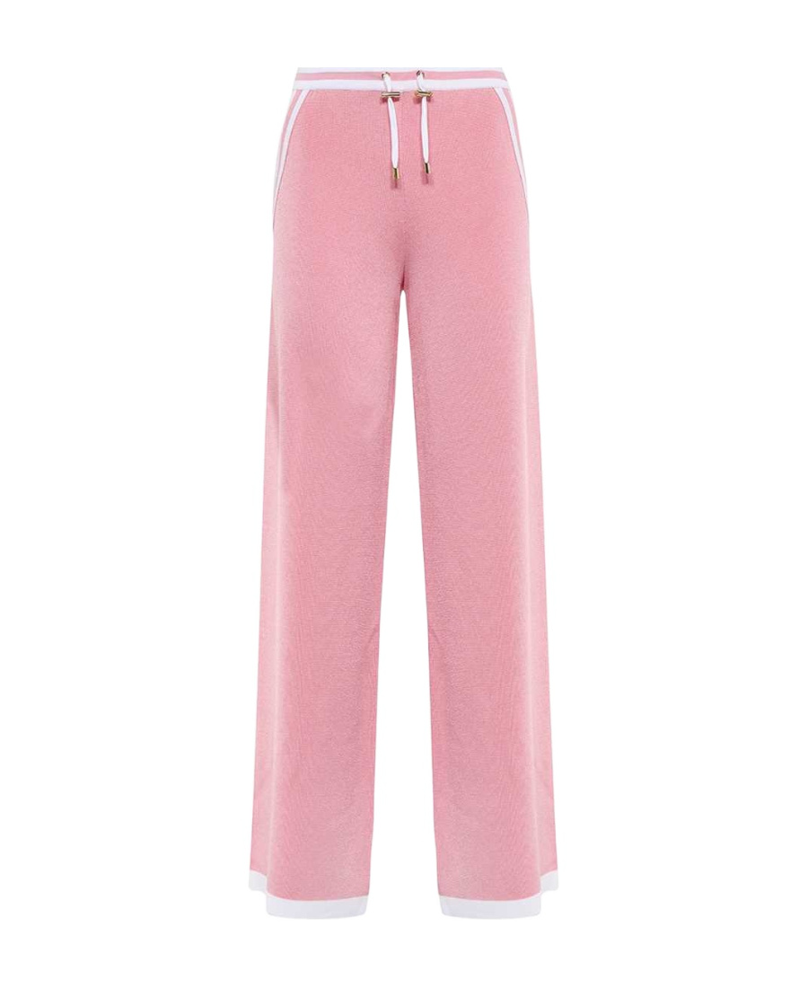 Balmain High-waisted Casual Pants With Elastic Waistband In Pink