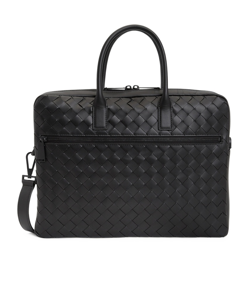 Bottega Veneta Weaving Design Briefcase In Black