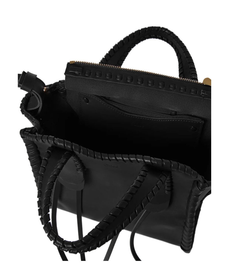 Chloé Small Mony Leather Tote Bag In Black