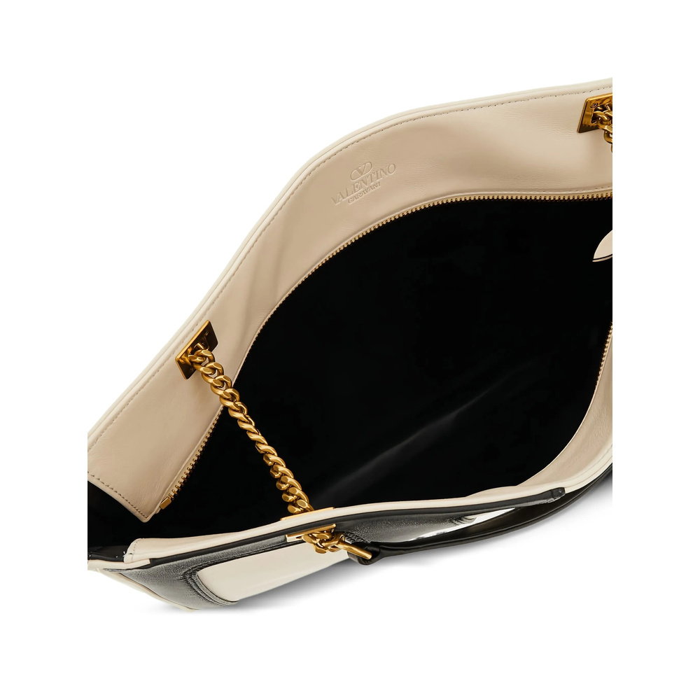Valentino Zipper Shoulder Bag In White