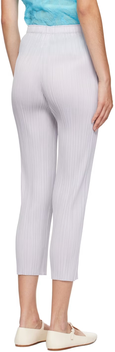 Issey Miyake Elastic Pleated Casual Pants In White