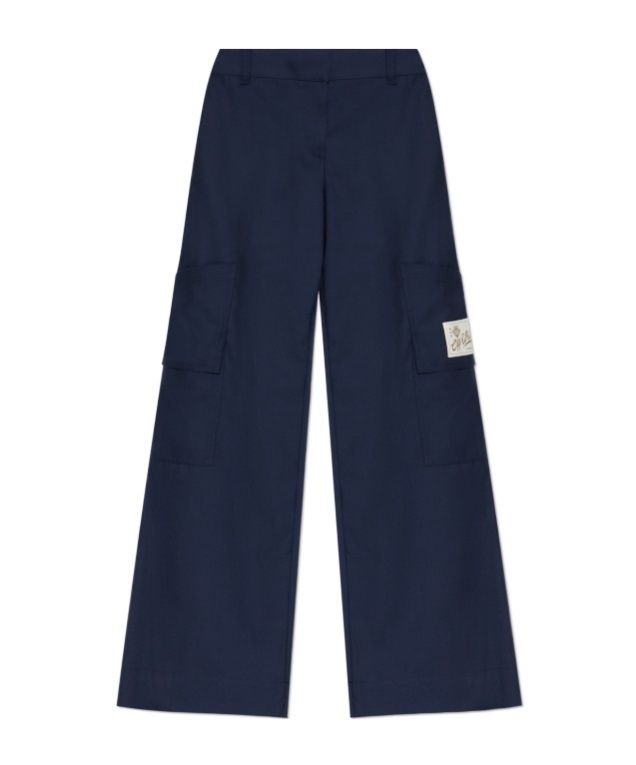 Off-white Gabardine Tailoring Cargo Trousers In Blue