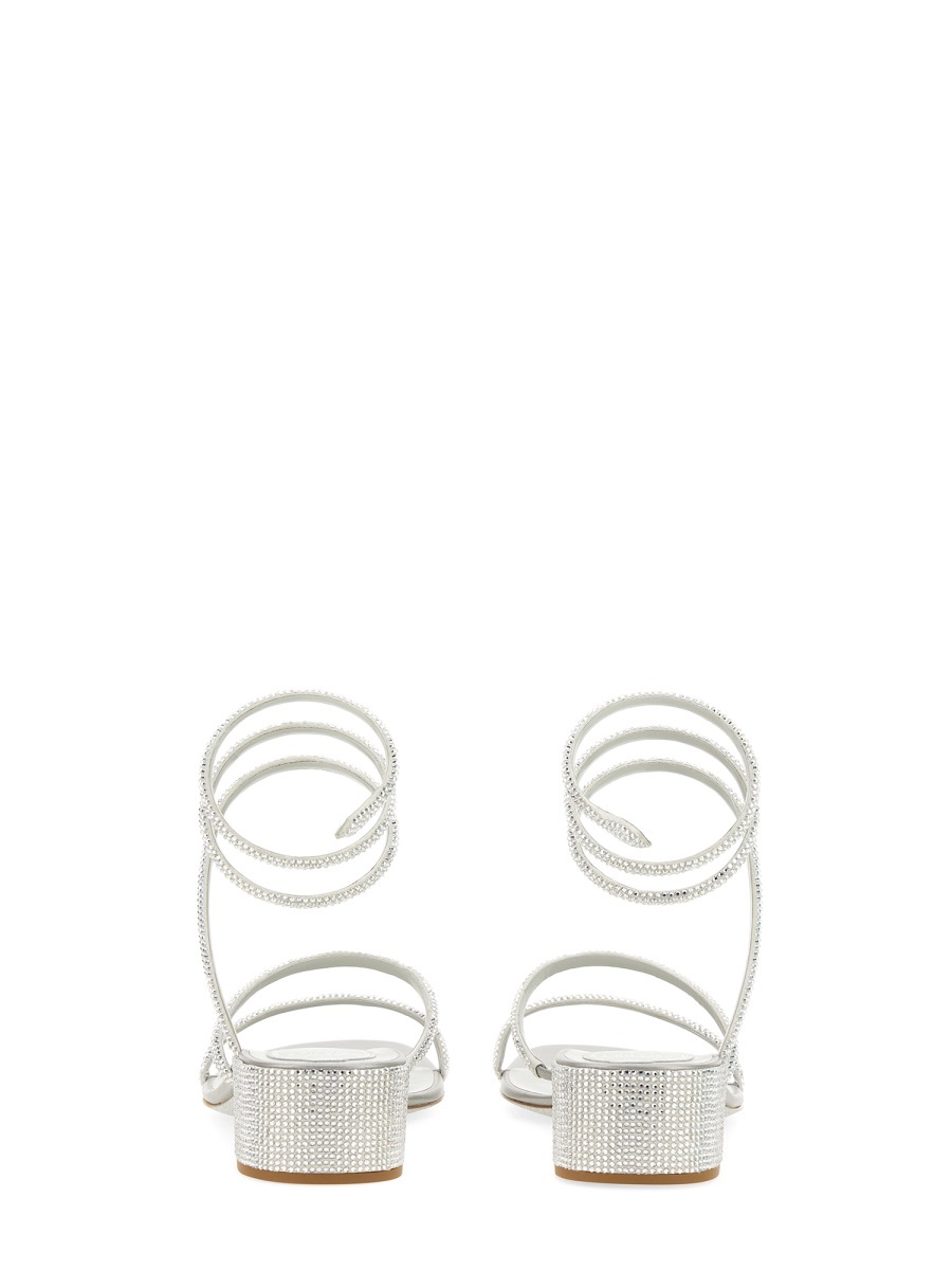René Caovilla Cleo Crystal-embellished Sandals In White