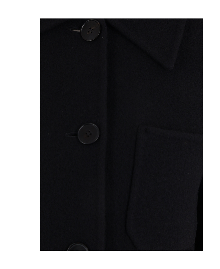 Jil Sander Single-breasted Cashmere Short Coat In Black