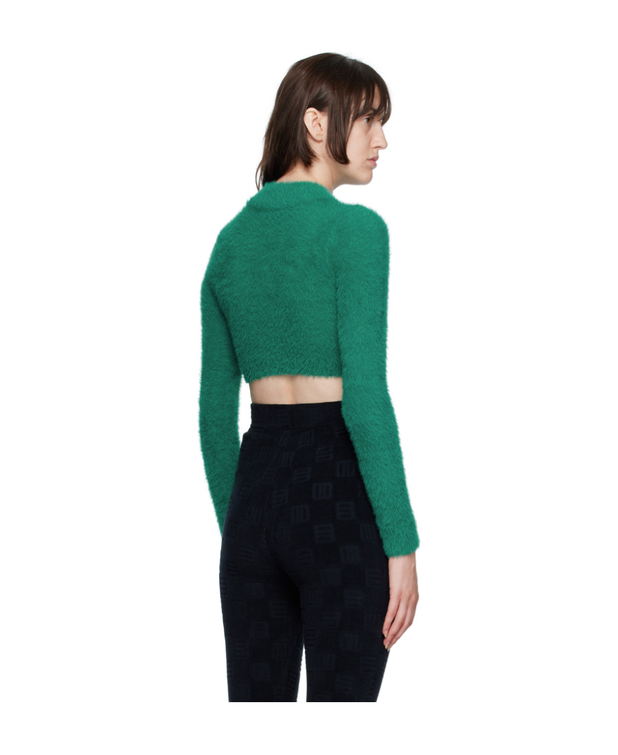 Ambush Green Fuzzy Turtleneck In Black