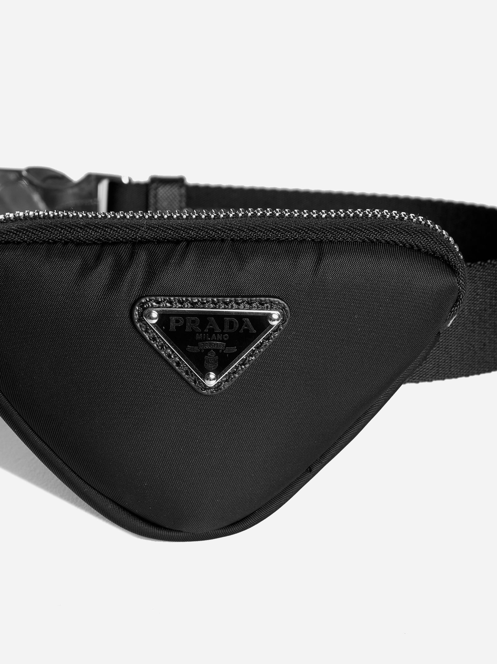 Prada Triangle Belt Mini Bag In Black