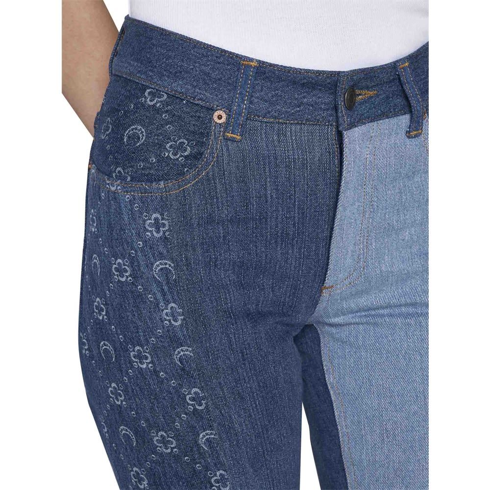 Marine Serre Moonogram Straight-leg Denim Jeans In Blue