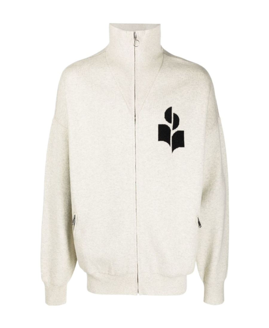 Isabel Marant Logo-print Zip-up Jumper In White