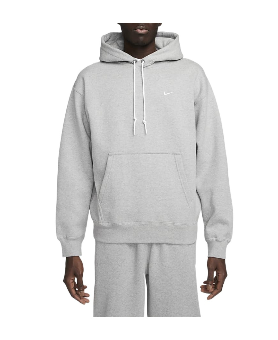 Nike Logo-embroidery Cotton Hoodie In Gray
