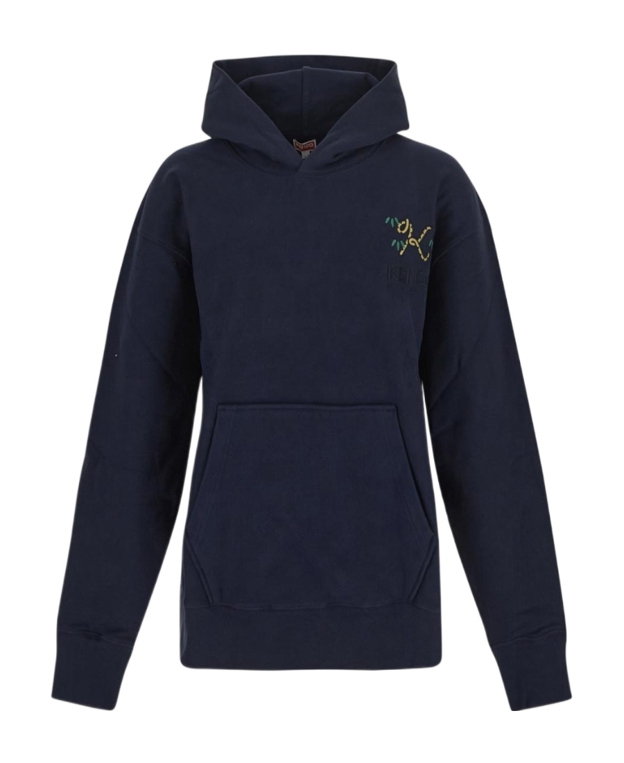 KENZO 'TIGER TAIL K' CREST OVERSIZE HOODED SWEATSHIRT