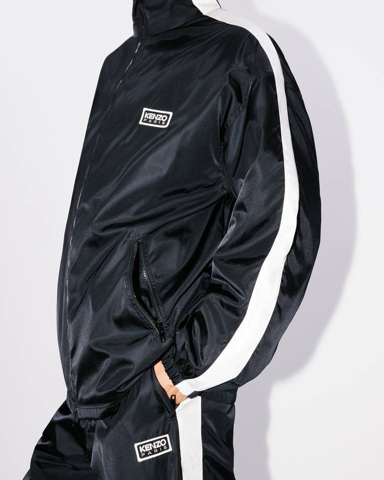 Kenzo Long-sleeved Casual Jacket With Standing Collar In Black