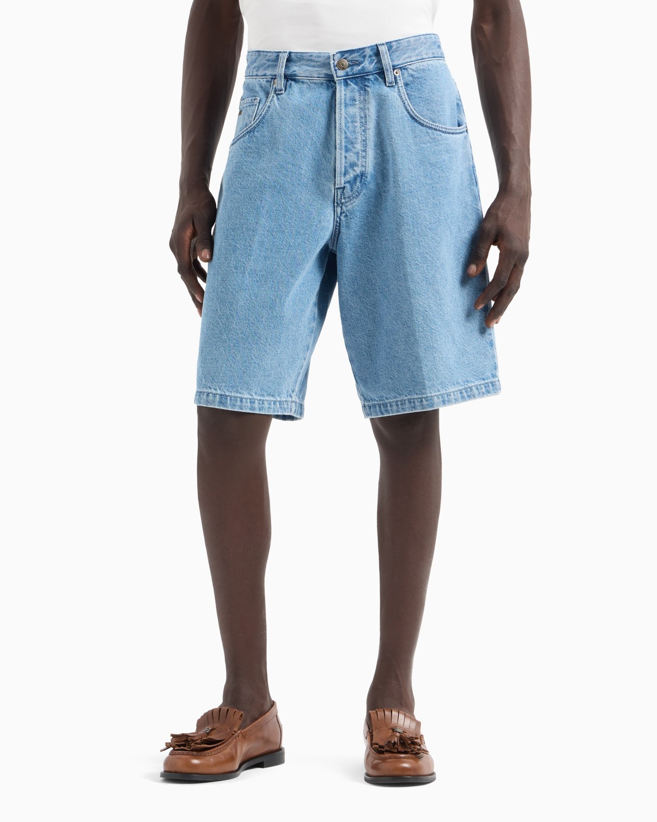 Emporio Armani Men's Denim Bermuda Shorts In Blue