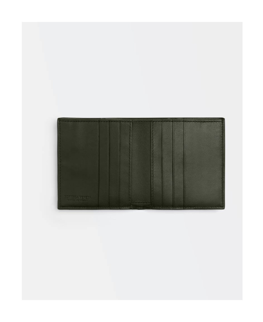 Shop Bottega Veneta Cassette Slim Bi-fold Wallet In Green