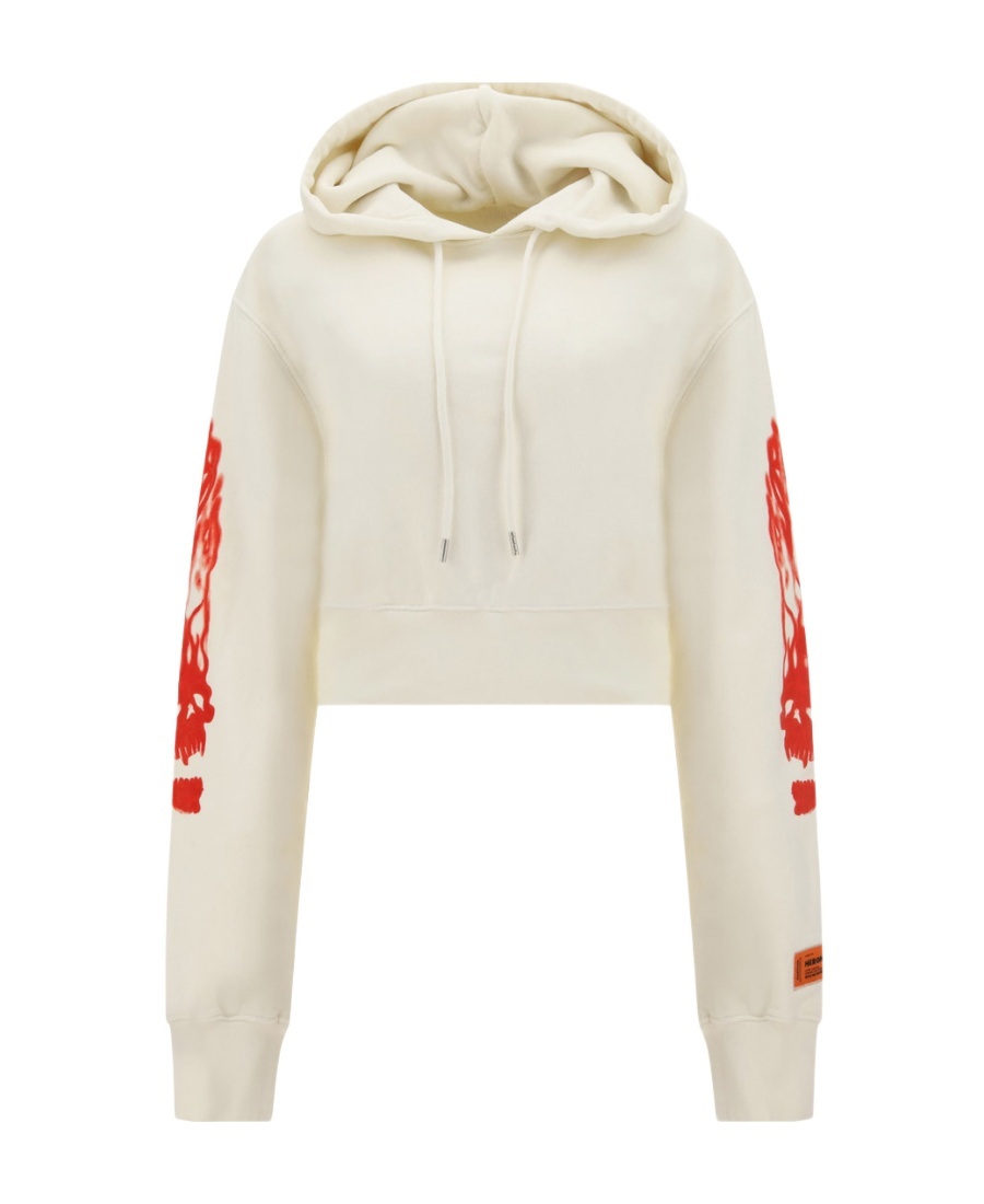 HERON PRESTON CROPPED COTTON HOODIE 