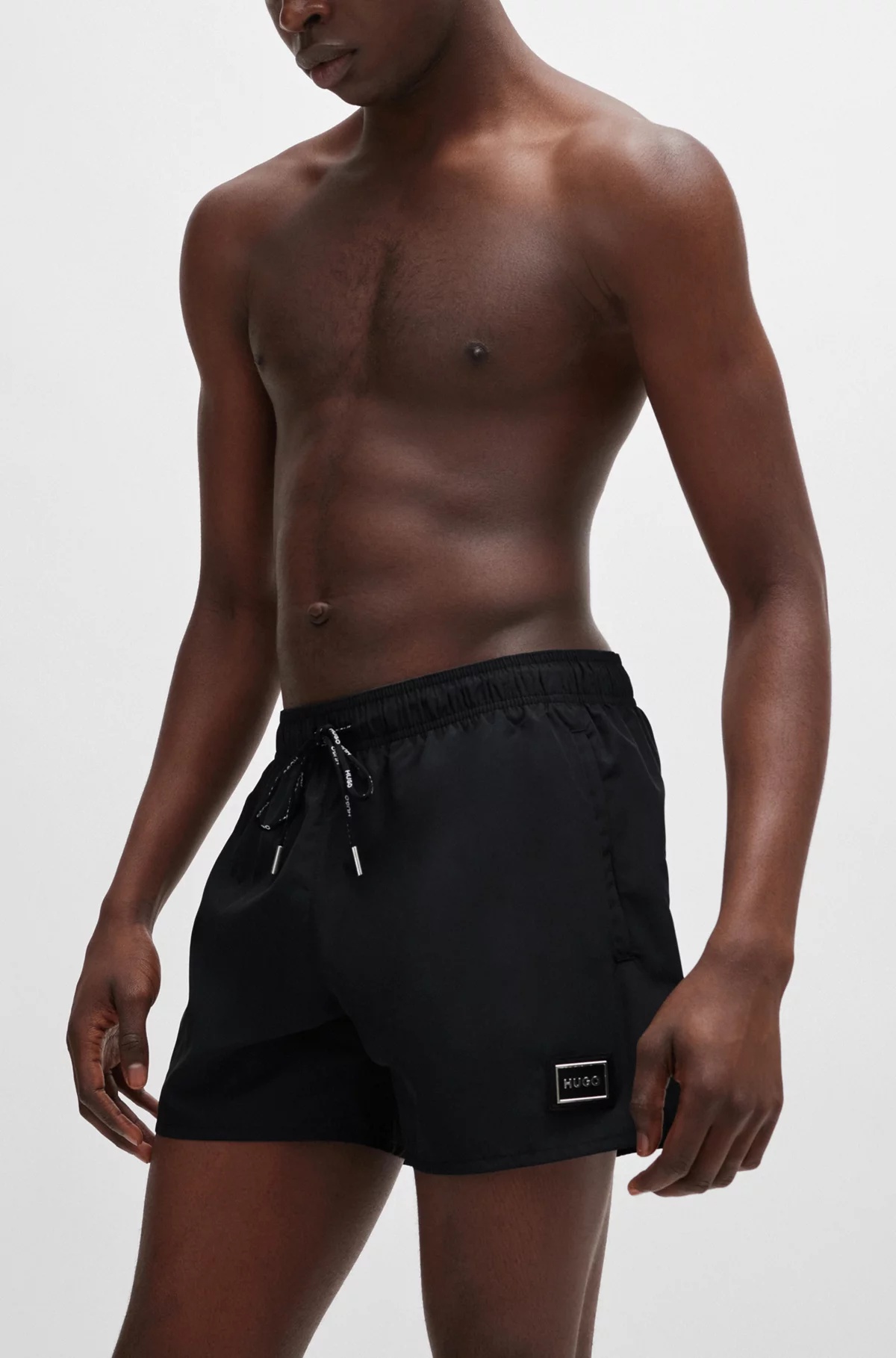 Hugo Boss Logo Beach Shorts In Black