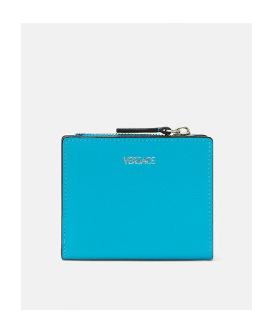 Shop Versace La Medusa Bi-fold Wallet In Blue