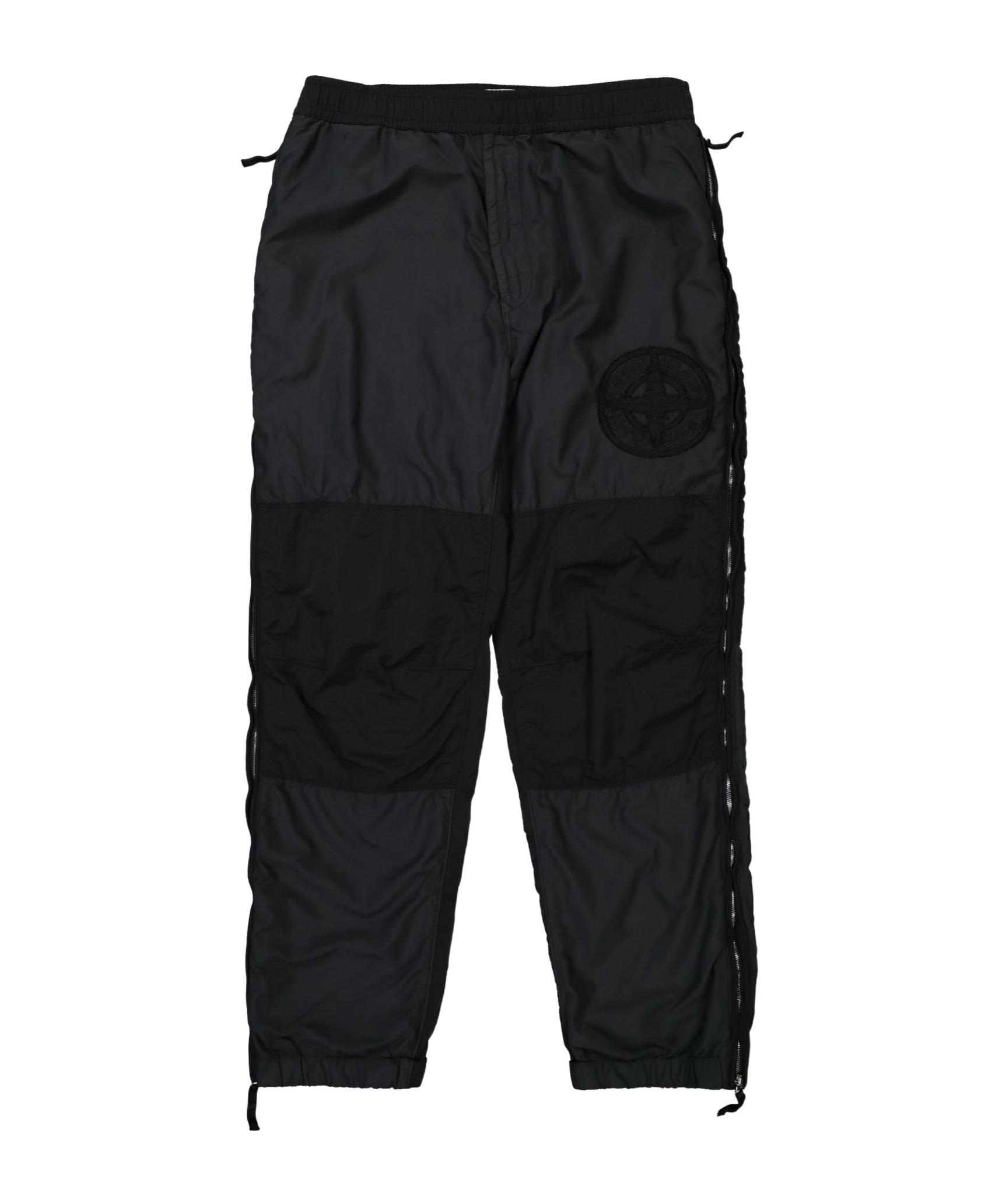 Stone Island Technical Fabric Pants With Extendable Side Zippers In Black