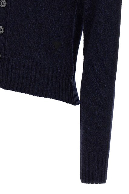 Shop Ami Alexandre Mattiussi Ami Paris Button-up Knitted Cardigan In Black