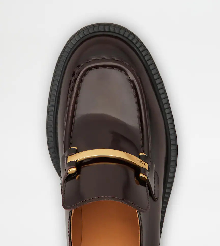 Tod's 60mm Leather Loafers In Burgundy