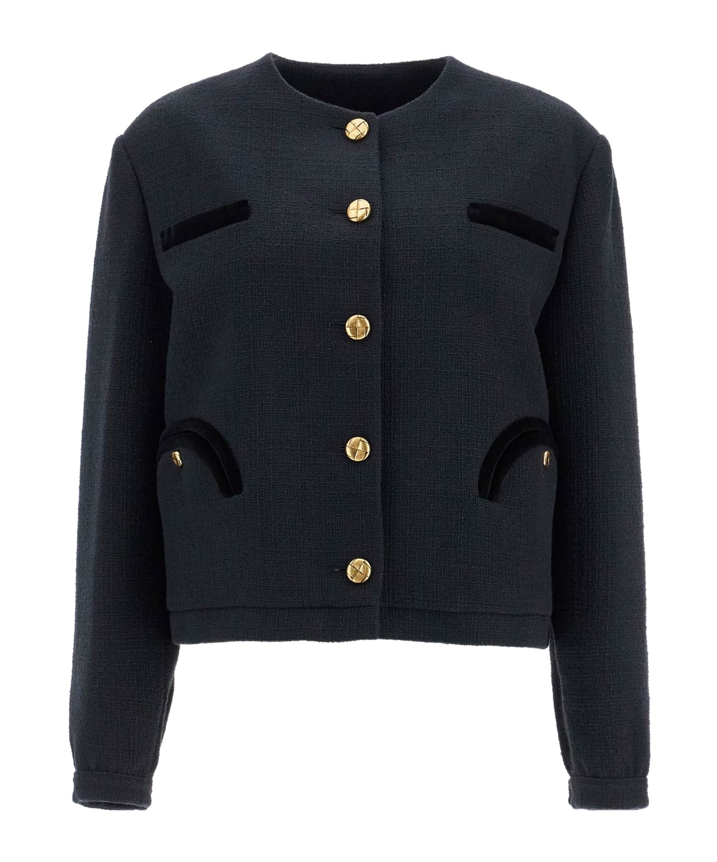 Shop Blazé Milano Cropped Bolero In Black