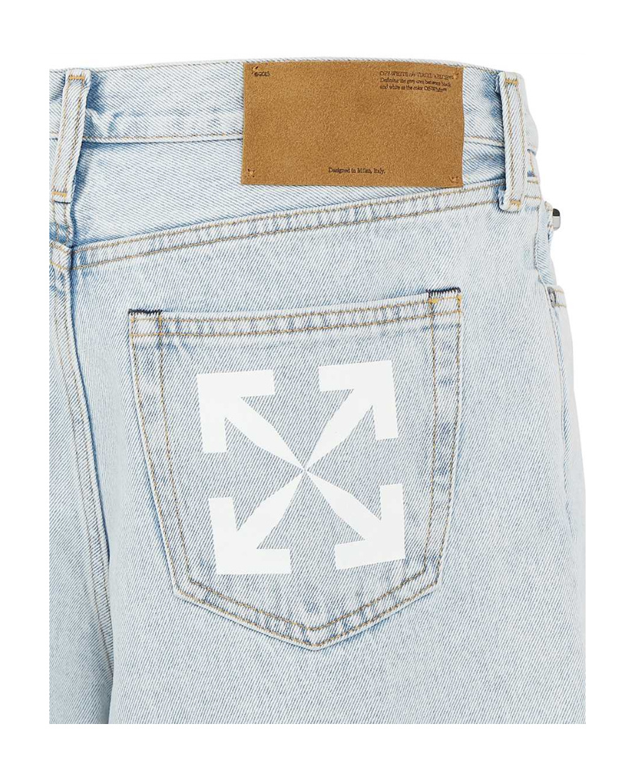 Off-white Single Arrow Skate Denim Shorts In White