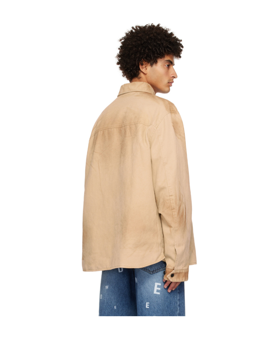 We11 Done Beige Washed Anorak Jacket In Nude