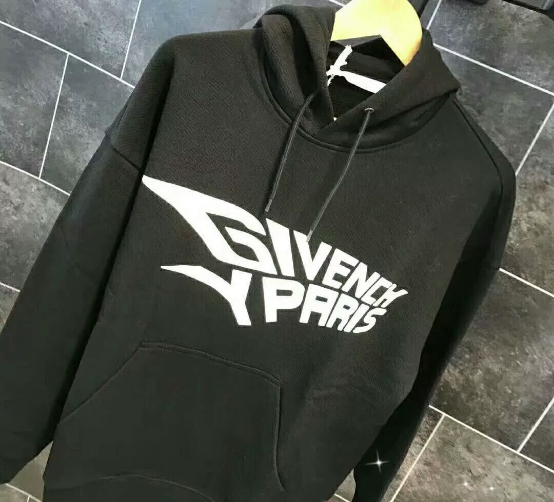 Givenchy Logo Printed Hooded Sweater In Black