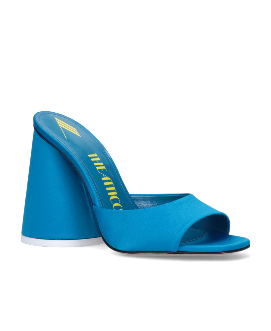 Attico Luz Satin Mules In Blue