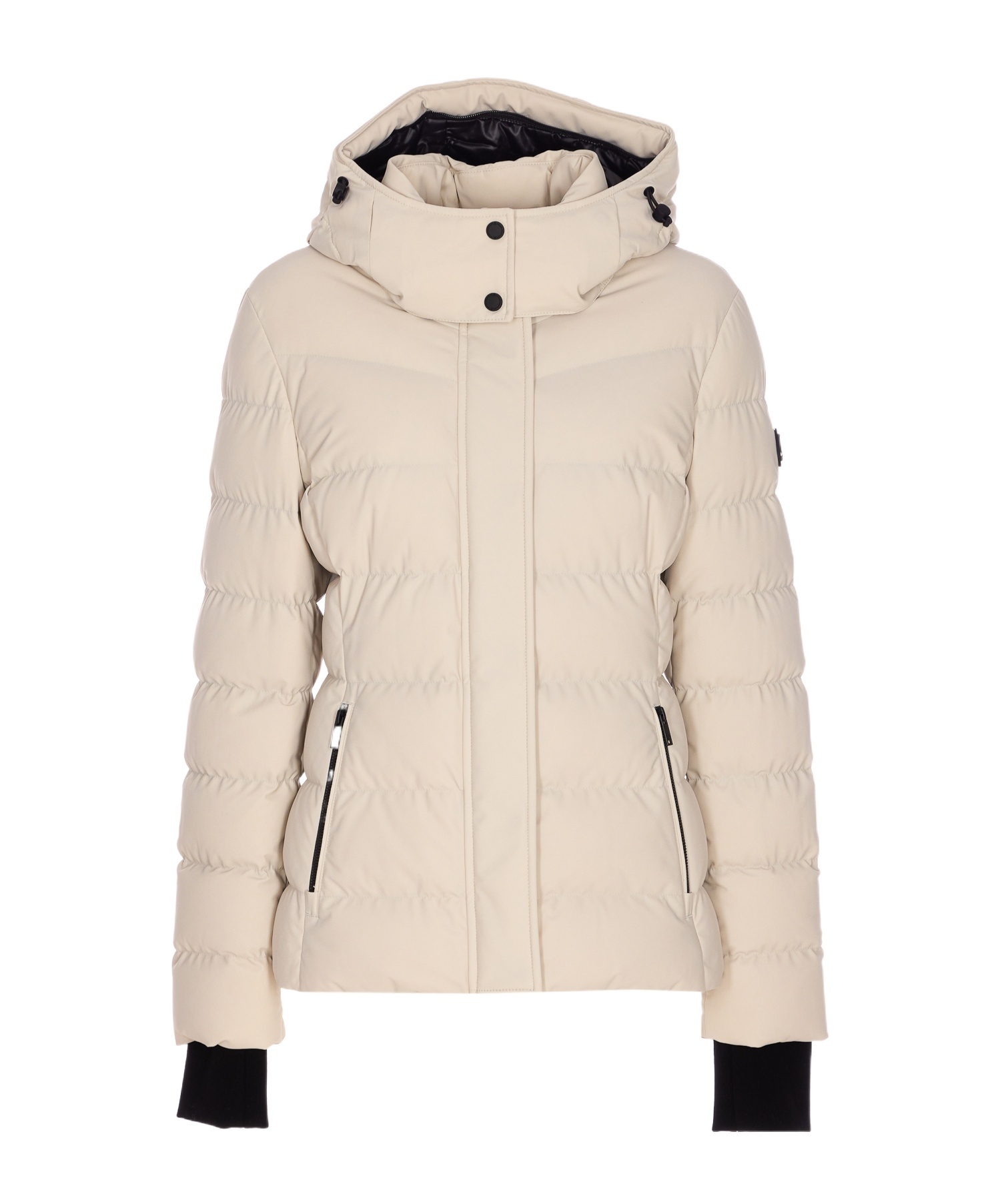 Moose Knuckles Hooded Padded Down Jacket In Neutral
