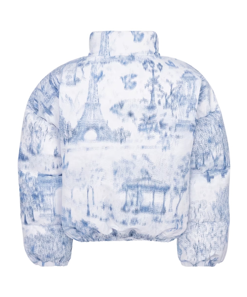 Dior Vertical Collar Zipper Down Jacket In White