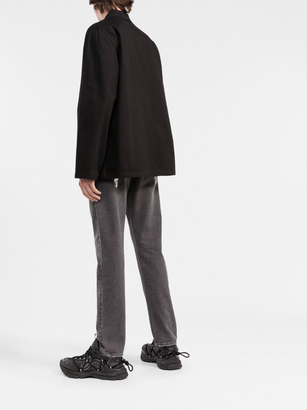 PALM ANGELS PALM ANGELS LOGO PRINTED STRAIGHT LEG JEANS