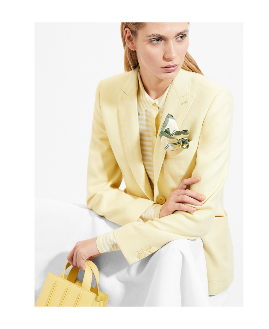 Max Mara Single-breasted Lapel Suit Jacket In Yellow