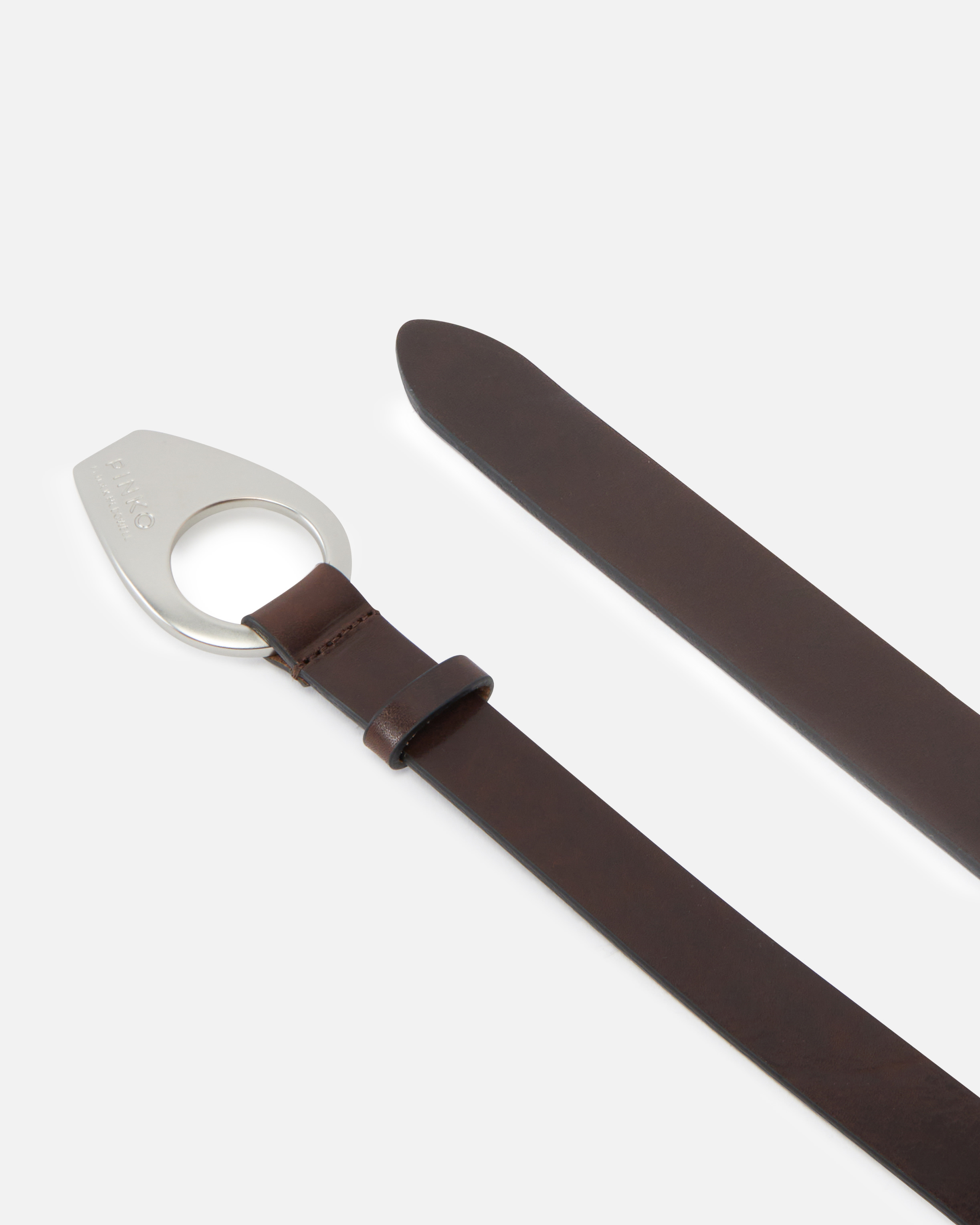 Pinko Reimagine By  X Patrick Mcdowell Thin 2.5 Cm Belt With Geometric Buckle In Black