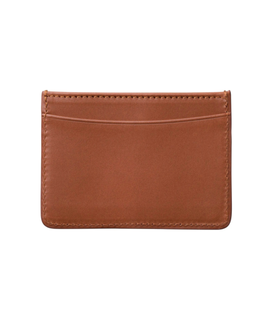 Apc André Logo-stamp Leather Cardholder In Brown
