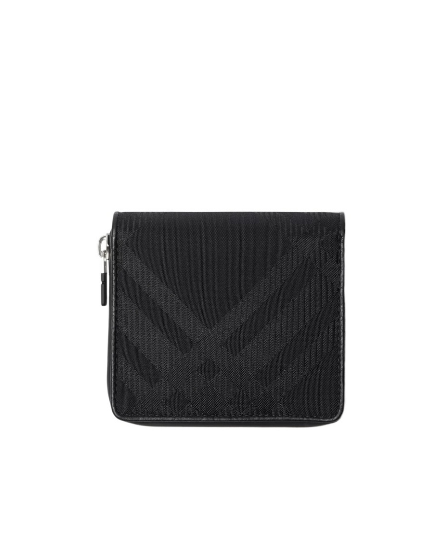 BURBERRY CHECK-PATTERN LEATHER WALLET